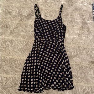 Navy floral mini dress